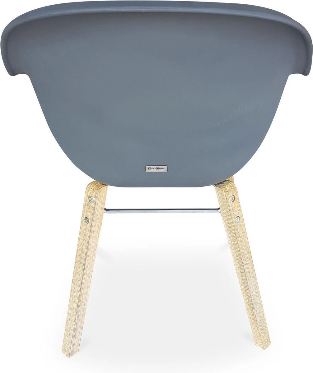 Alice's Garden Kuipstoelen CELEBES - Set Van 4 - Acacia En Kunststof - Grijs - Afbeelding 3