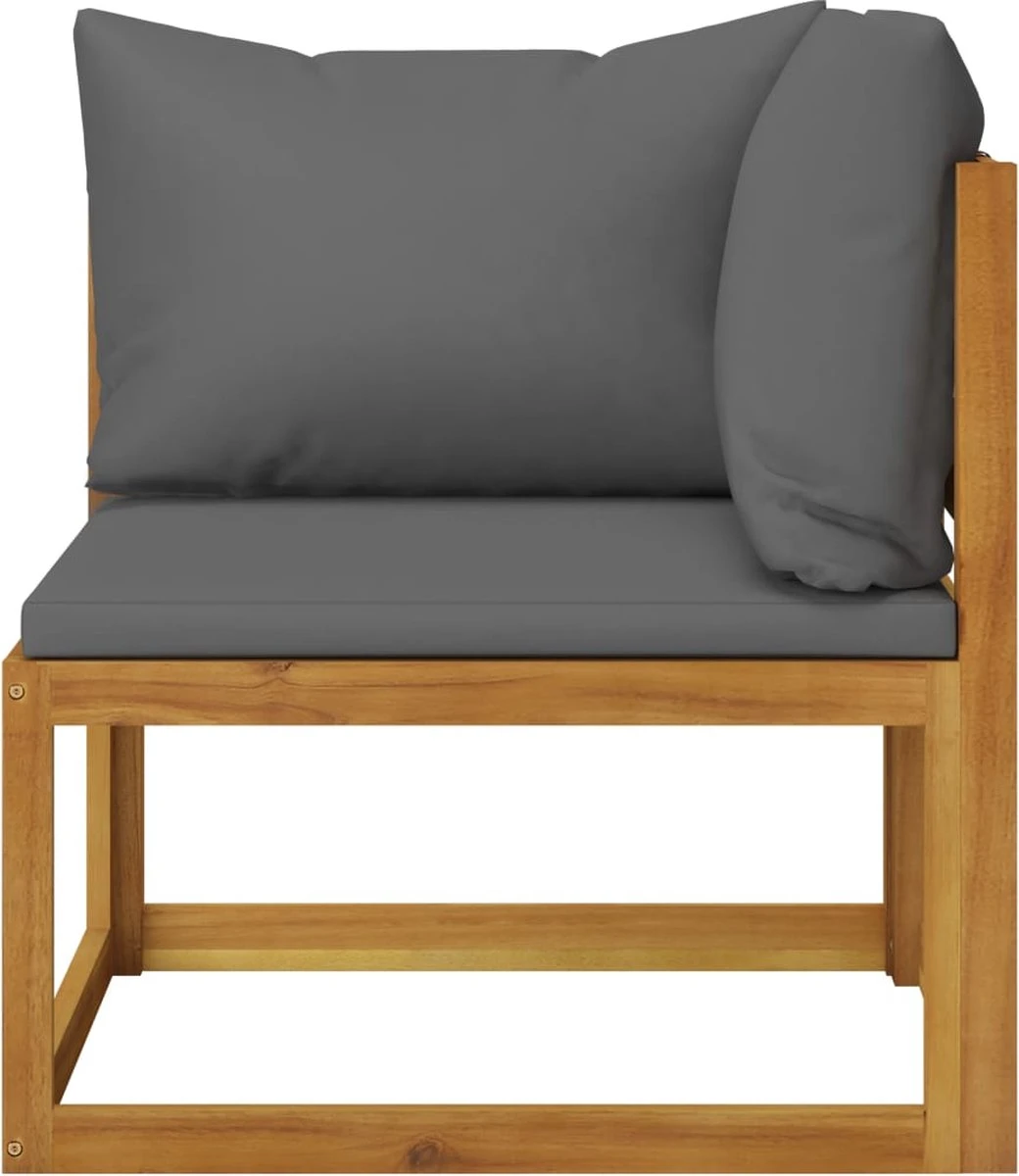 Decoways - 7-delige Loungeset Met Kussens Massief Acaciahout - Afbeelding 5