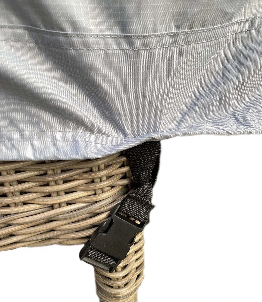 COVER UP HOC - Diamond Hoes Tuinmeubelen- 250x250x90 Cm - Tuinset Beschermhoes Waterdicht Met Stormbanden, Trekkoord En Afwaterings HOCCIE - Zilvergrijze Hoes Tuinmeubels - Afbeelding 4