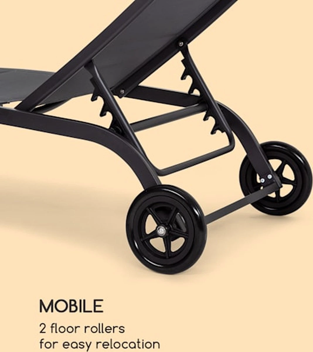 Blumfeldt Limala Tuinstoel - Ligstoel - Relaxstoel - Rugleuning In 6 Standen Verstelbaar - 2 Vielen - Draagkracht: Max. 150 Kg - Afbeelding 2