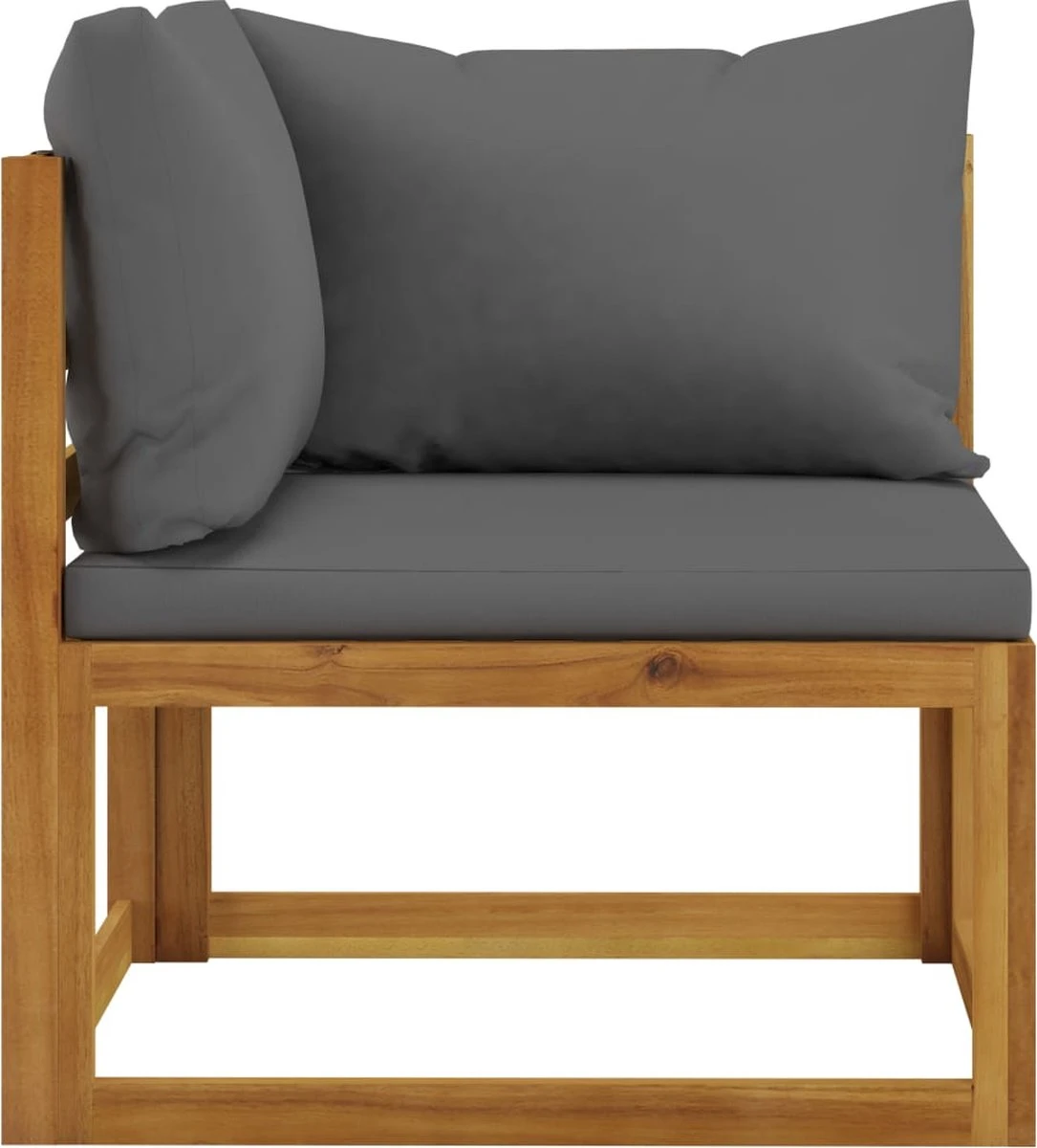 Decoways - 7-delige Loungeset Met Kussens Massief Acaciahout - Afbeelding 6