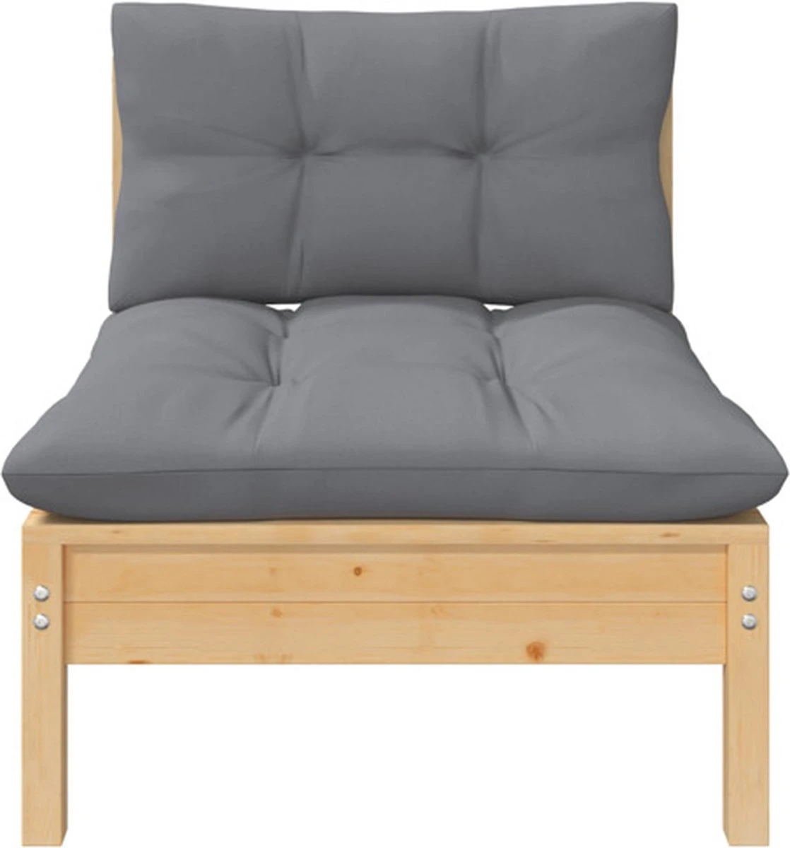 VidaXL 3-delige Loungeset Met Grijze Kussens Massief Grenenhout - Afbeelding 11