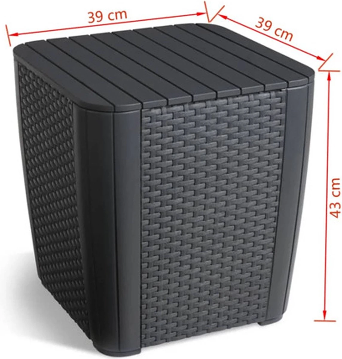 ALLIBERT Keter Luzon Opbergtafel - 39x39x43cm - Donkergrijs - Afbeelding 11