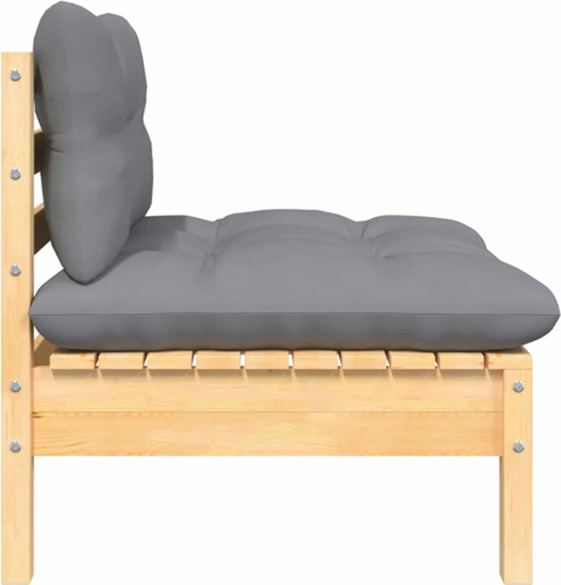 VidaXL 3-delige Loungeset Met Grijze Kussens Massief Grenenhout - Afbeelding 13