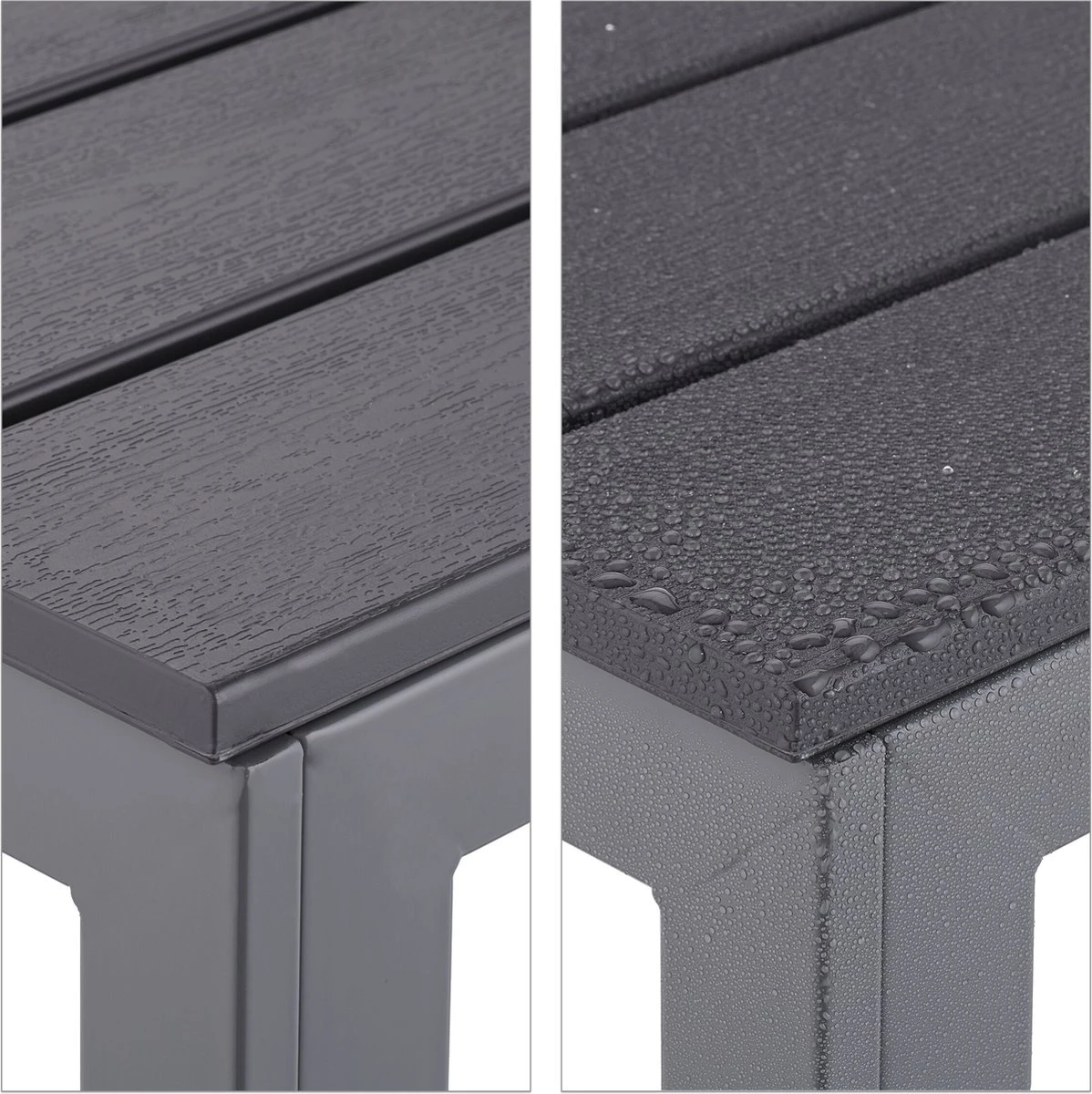 Relaxdays Tuintafel Vierkant - Grijze Buitentafel - Eettafel Tuin - Moderne Balkontafel - Afbeelding 4