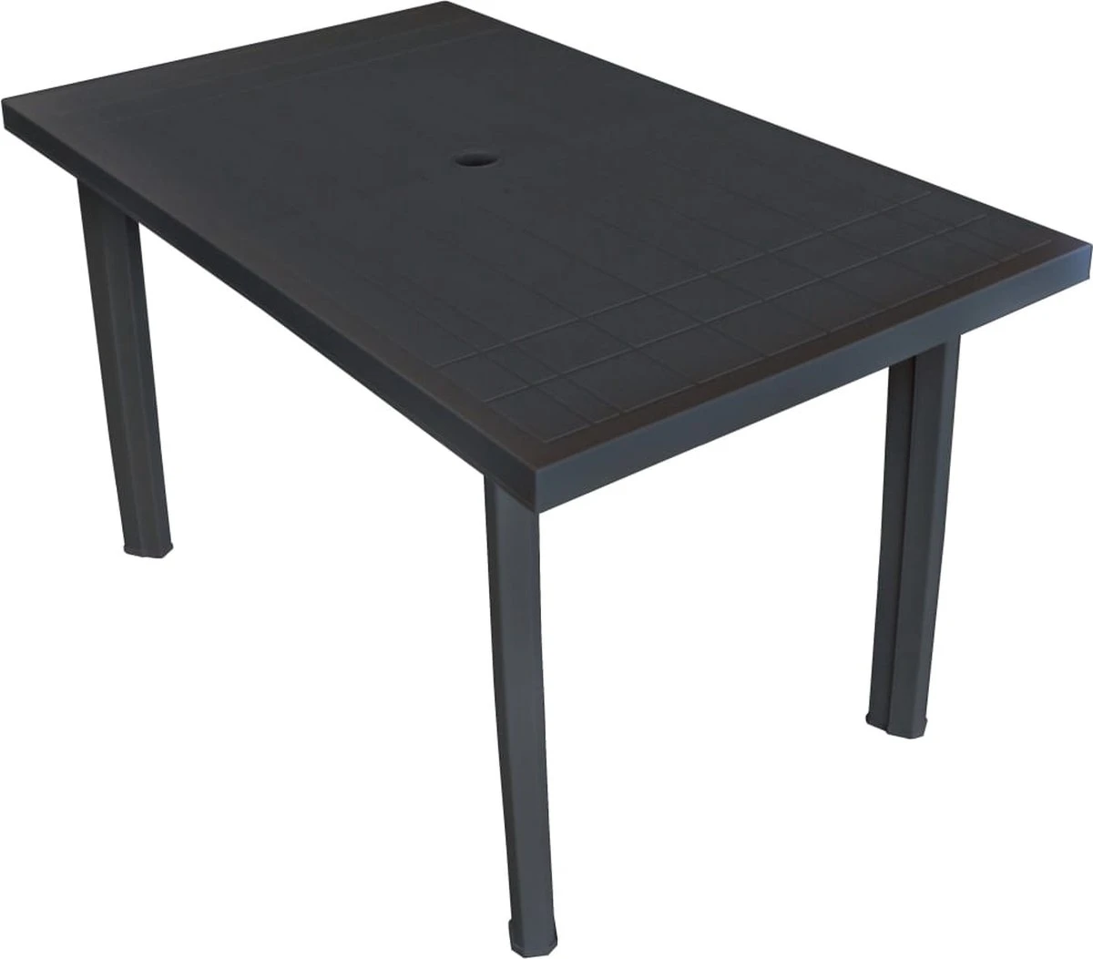 VidaXL Tuintafel 126x76x72 Cm Kunststof Antraciet - Afbeelding 9