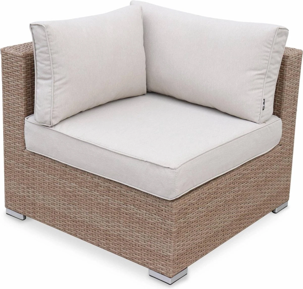 Alice's Garden Loungeset Napoli - 5 Plaatsen - Wicker - 6 Elementen - Beige/Beige - Afbeelding 4
