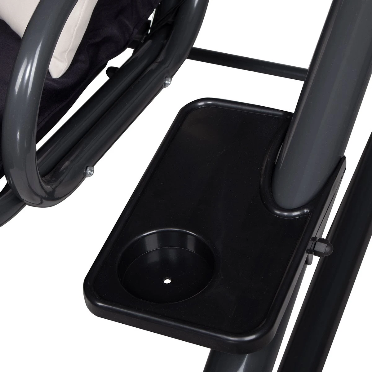 Springos Schommelbank | Linda-Schommel | 3-zits | Waterafstotend | Inclusief 2 Kussens | Verstelbare Luifel | 162 X 200 X 120 Cm | Zwart - Afbeelding 2