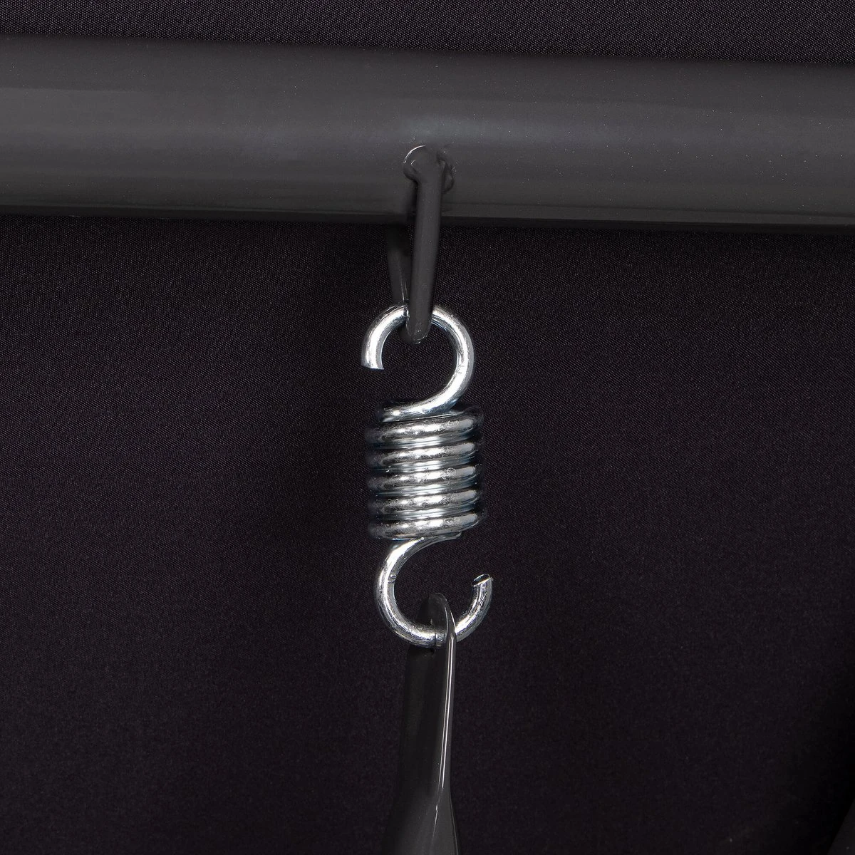 Springos Schommelbank | Linda-Schommel | 3-zits | Waterafstotend | Inclusief 2 Kussens | Verstelbare Luifel | 162 X 200 X 120 Cm | Zwart - Afbeelding 6