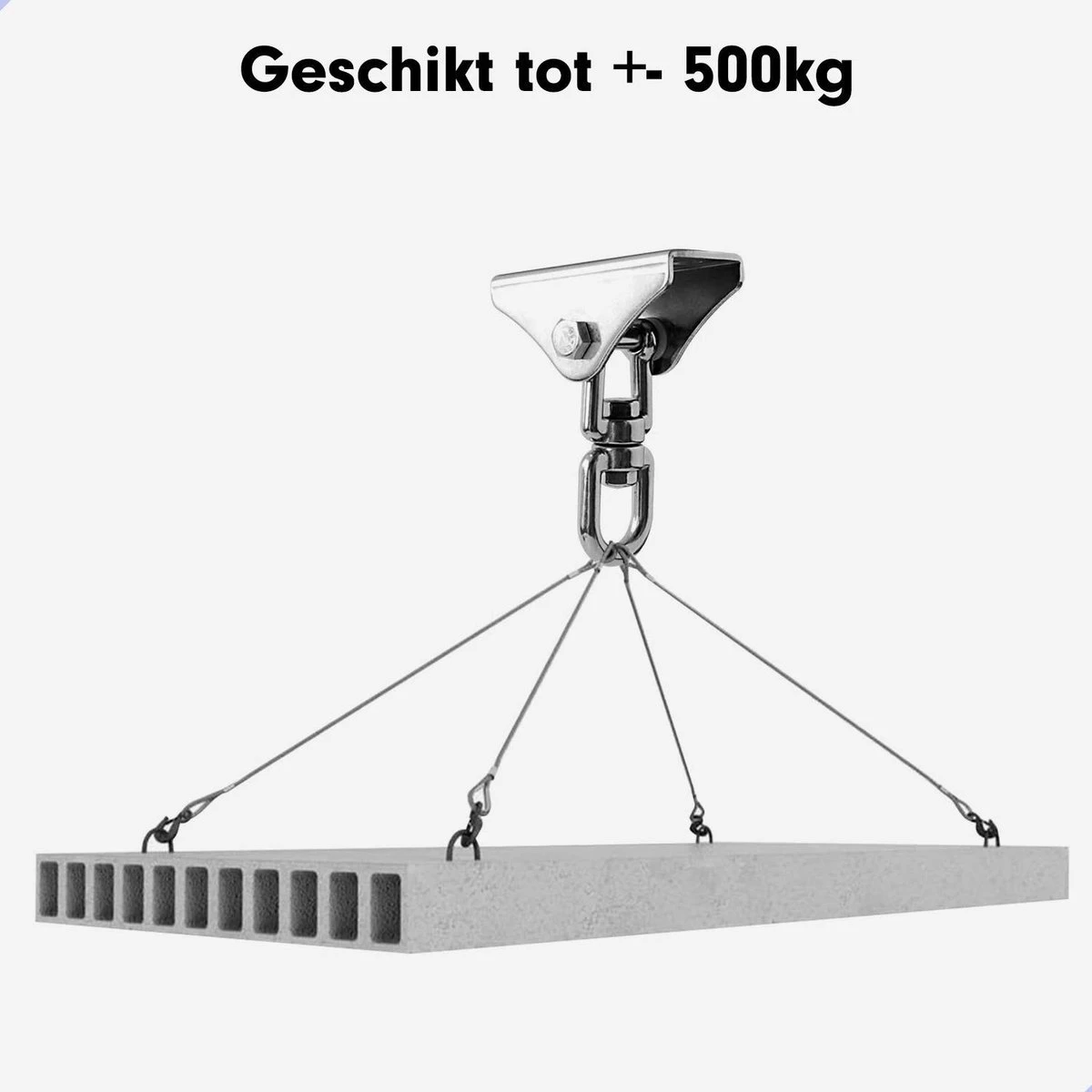 Luxe Ophangsysteem - 180° Schommelen, 360° Roteerbaar - Plafondhaak - Ophanghaak - Hangstoel Buiten - Hangstoel Binnen – Schommelstoel - Schommel - Bokszakken - RVS - Nederlandse Handleiding - - Afbeelding 7