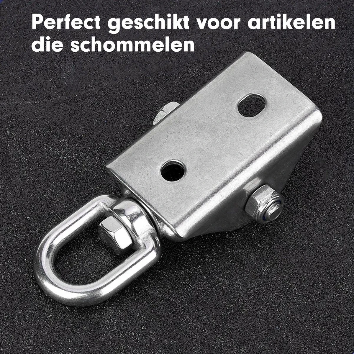 Luxe Ophangsysteem - 180° Schommelen, 360° Roteerbaar - Plafondhaak - Ophanghaak - Hangstoel Buiten - Hangstoel Binnen – Schommelstoel - Schommel - Bokszakken - RVS - Nederlandse Handleiding - - Afbeelding 8
