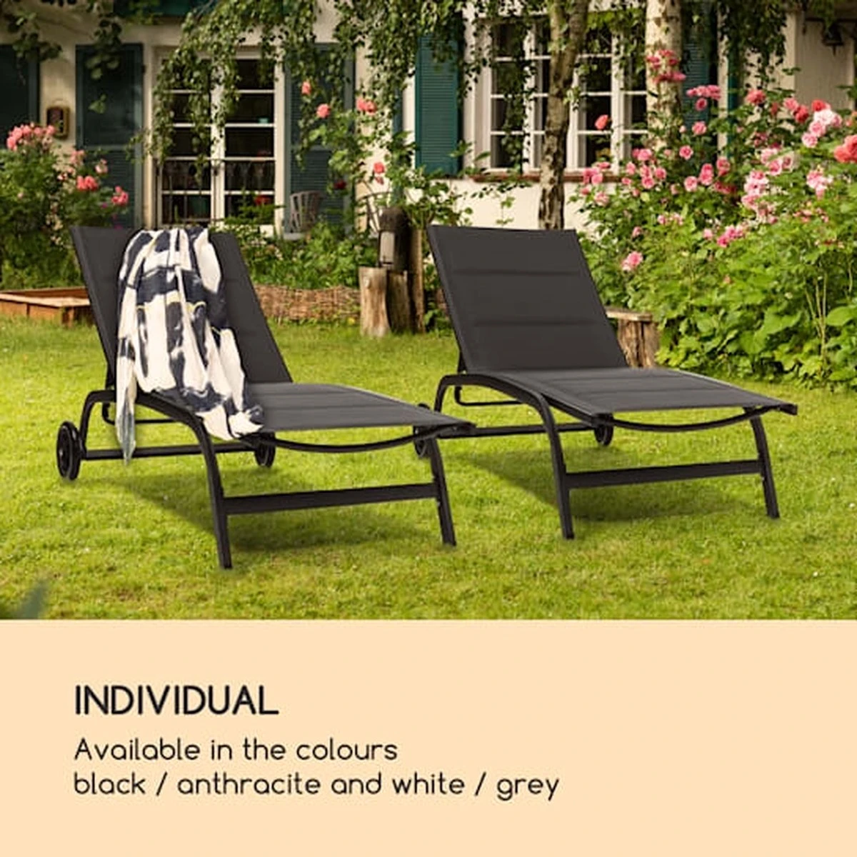 Blumfeldt Limala Tuinstoel - Ligstoel - Relaxstoel - Rugleuning In 6 Standen Verstelbaar - 2 Vielen - Draagkracht: Max. 150 Kg - Afbeelding 7