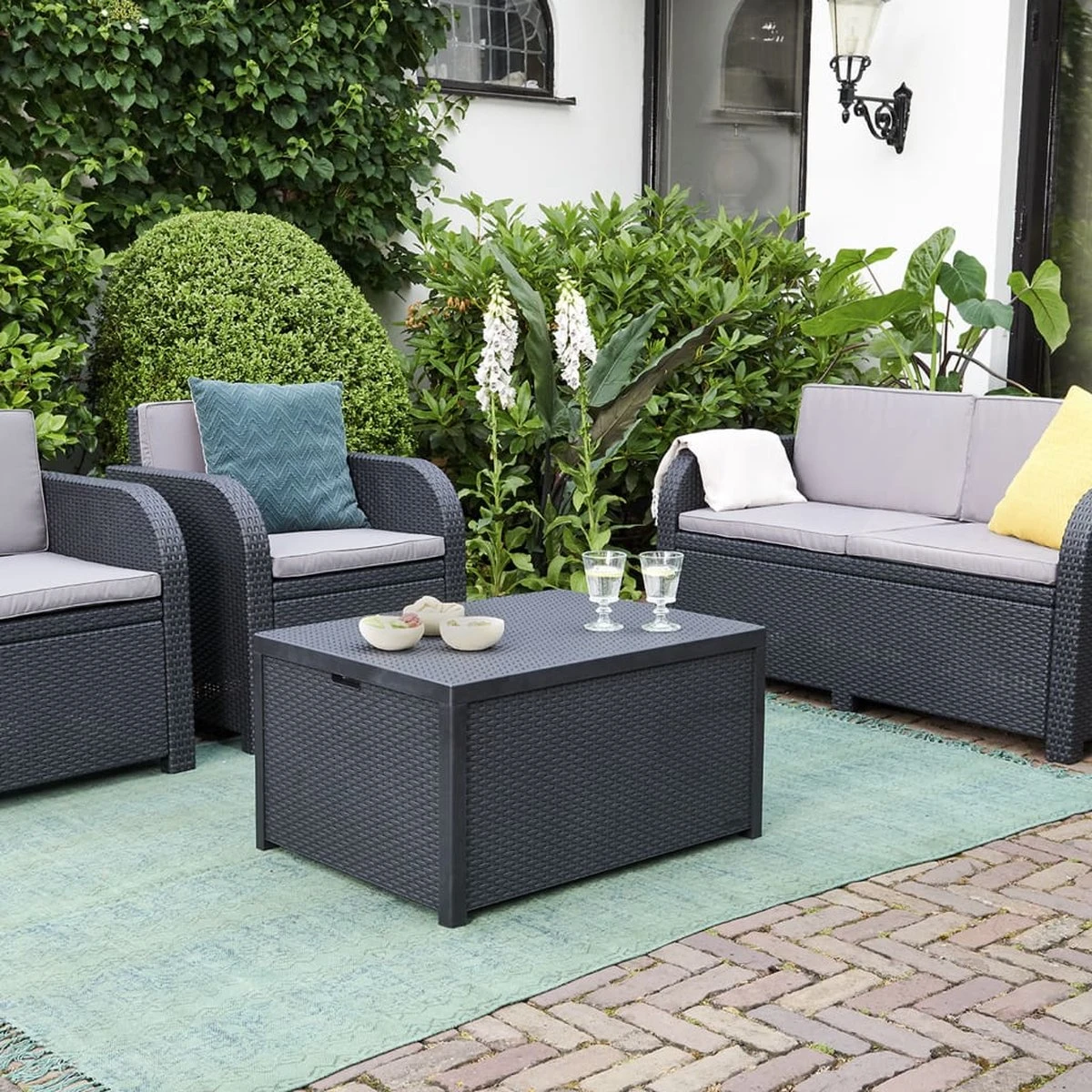 Allibert Arica Tuintafel - 79x59,5x42 Cm - Grafiet - Afbeelding 13