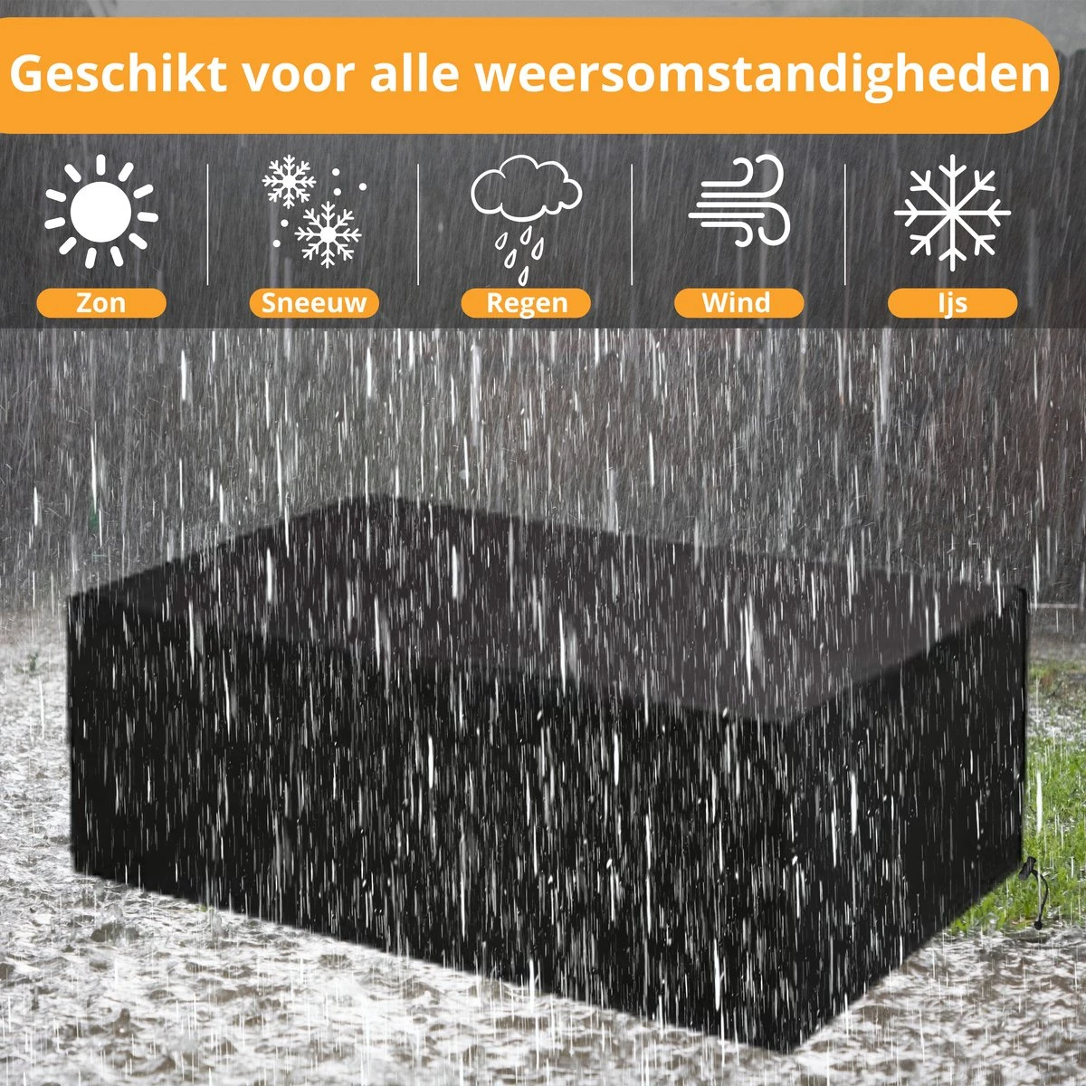 Beschermhoes Tuinmeubelen - Tuintafel - Loungeset - Tuinset - 213x132x74 Cm - Afbeelding 3