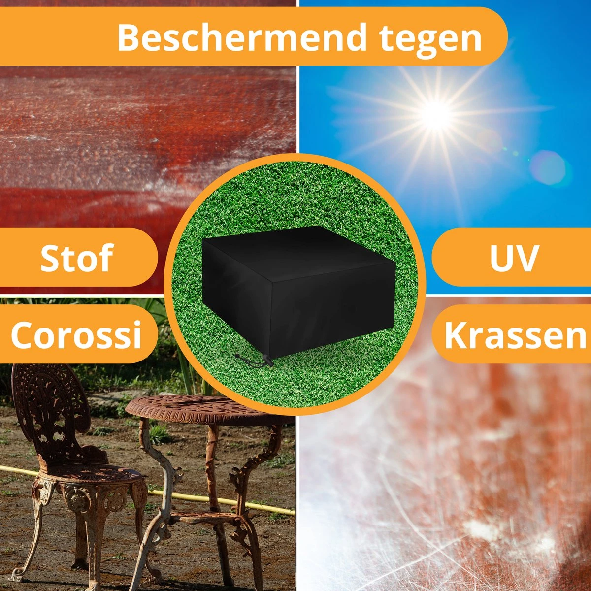 Beschermhoes Tuinmeubelen - Tuintafel - Loungeset - Tuinset - 213x132x74 Cm - Afbeelding 7