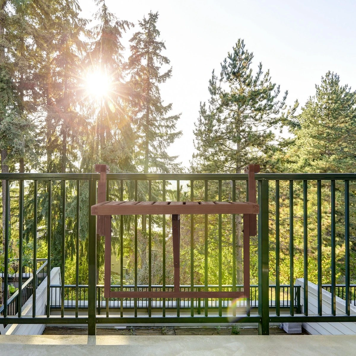 Relaxdays Balkontafel Inklapbaar - Klaptafel Balkon - Tafel Reling - Hangtafel Hout - Afbeelding 5