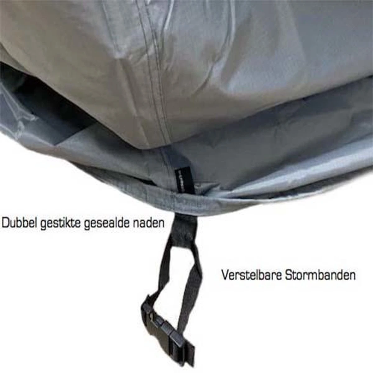 COVER UP HOC - Diamond Hoes Tuinmeubelen- 250x250x90 Cm - Tuinset Beschermhoes Waterdicht Met Stormbanden, Trekkoord En Afwaterings HOCCIE - Zilvergrijze Hoes Tuinmeubels - Afbeelding 5