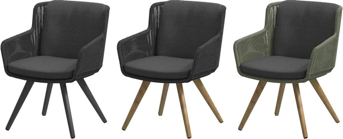 4 Seasons Outdoor 4SO Armstoel Flores Anthracite - 1 Stuk - Afbeelding 3