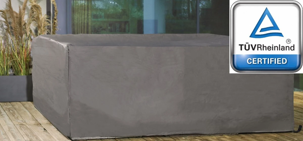 Weersbestendige Beschermhoes Loungeset / Tuinset (met Hoge Tafel) | 260 X 260 X 95 Cm | Premium | Waterproof | TÜV Rheinland Gecertificeerd | Hoes Voor Tuin | Waterdicht | Solution Dyed (verkleuring Onmogelijk) | Grijs / Antraciet - Afbeelding 6