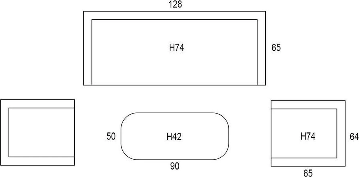 Garden Impressions Franklin Loungeset 4-delig - Wicker - Carbon Black/mystic Grey - Afbeelding 9