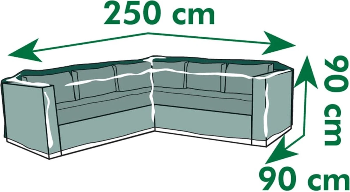 Nature - Tuinmeubelhoes - Beschermhoes Voor Loungeset L - H90 X 250 X 90cm - Afbeelding 2