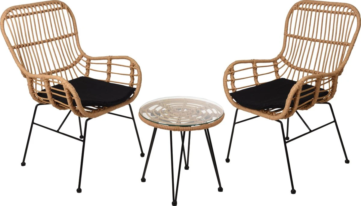 Relaxwonen - Tuinset Rattan - 2 Stoelen & Tafel - Kwaliteit - Trend 2023