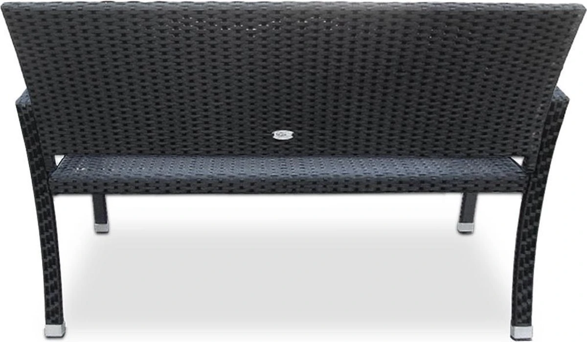 Casaria Polyrattan Tuinbank – 2 Zits UV-bestendig - Zwart - Afbeelding 6