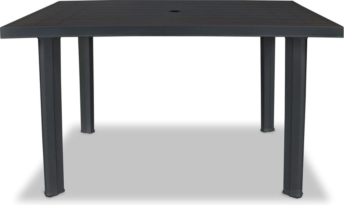 VidaXL Tuintafel 126x76x72 Cm Kunststof Antraciet - Afbeelding 2