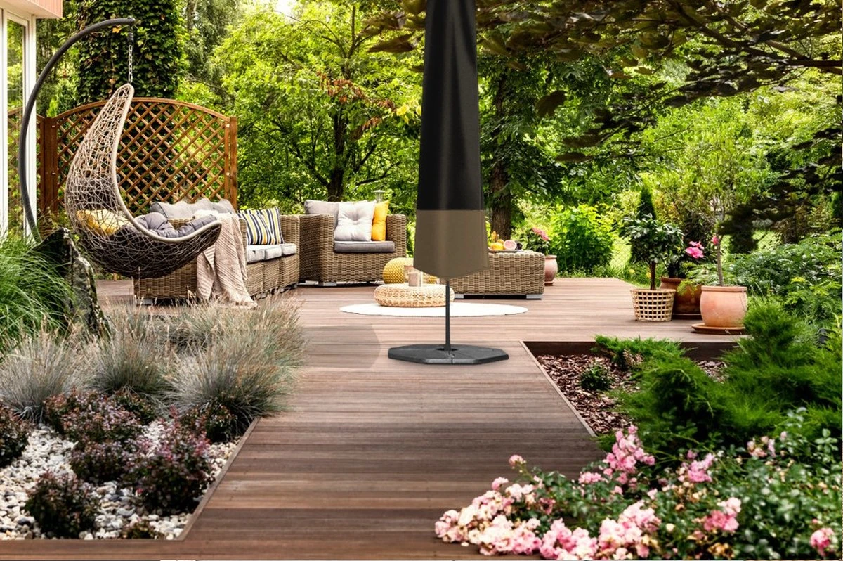 Vannons - Parasolhoes - Parasolhoes Staande Parasol - Max. 3.5 Meter - Zwart/Bruin - Afbeelding 5