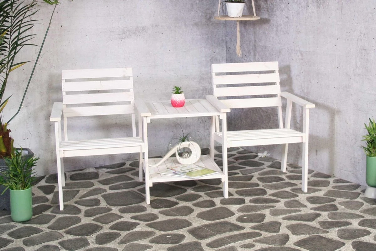 Tuinbank - Romeo Tete A Tete - Wit - 170cm - Afbeelding 3