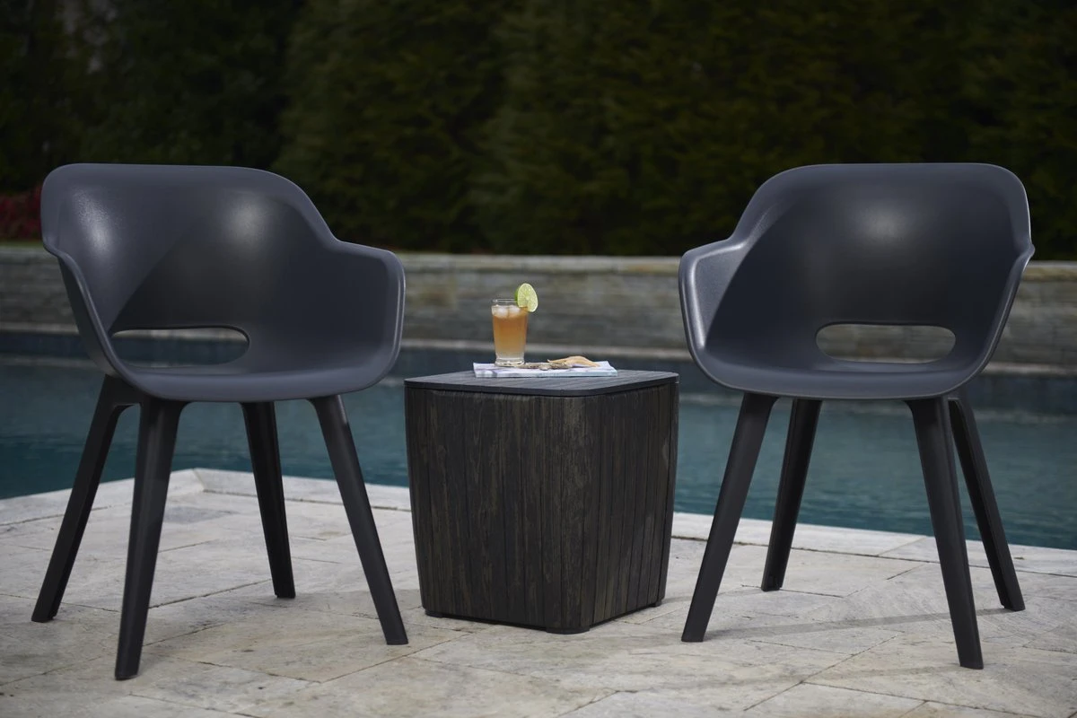 Allibert Akola Tuinstoelen - 2 Stuks -56,5x55x80cm - Donkergrijs - Afbeelding 12