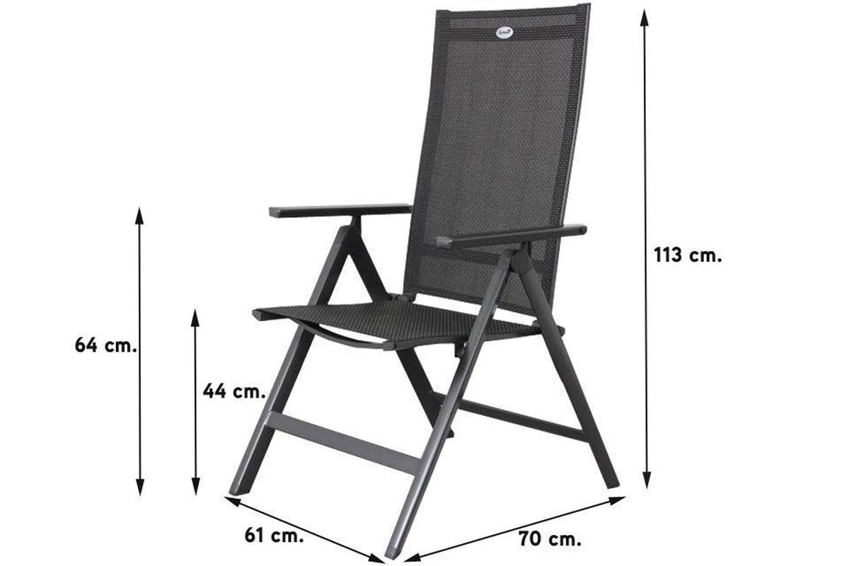 Hartman Aruba Aluminium Tuinstoel - Antraciet Verstelbaar - Afbeelding 13
