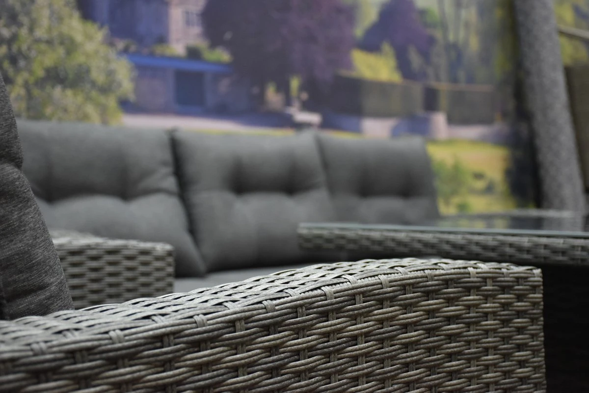 New Castle Stoel-bank Dining Loungeset 6-delig Antraciet - Afbeelding 3