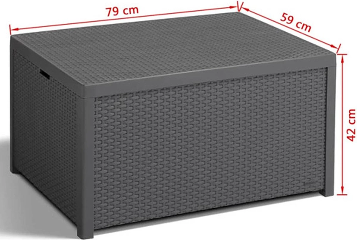 Allibert Arica Tuintafel - 79x59,5x42 Cm - Grafiet - Afbeelding 9