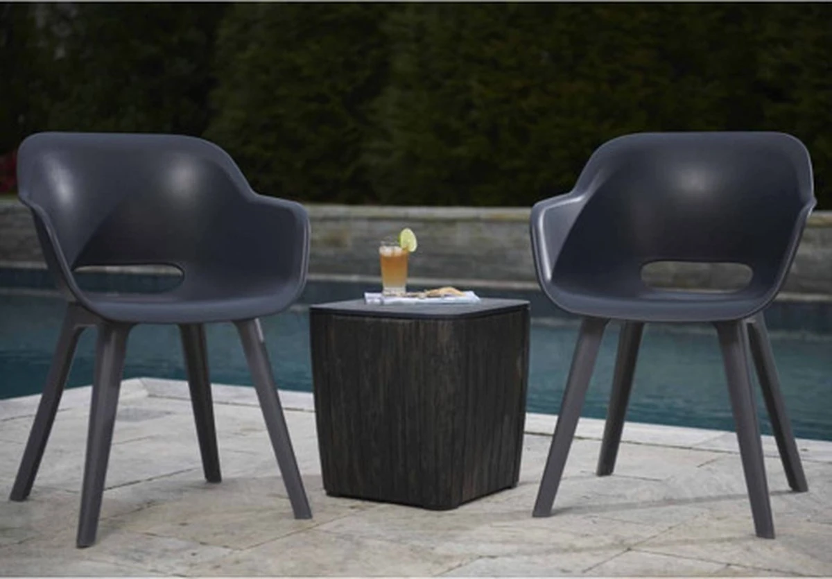 Allibert Akola Tuinstoelen - 2 Stuks -56,5x55x80cm - Donkergrijs - Afbeelding 16