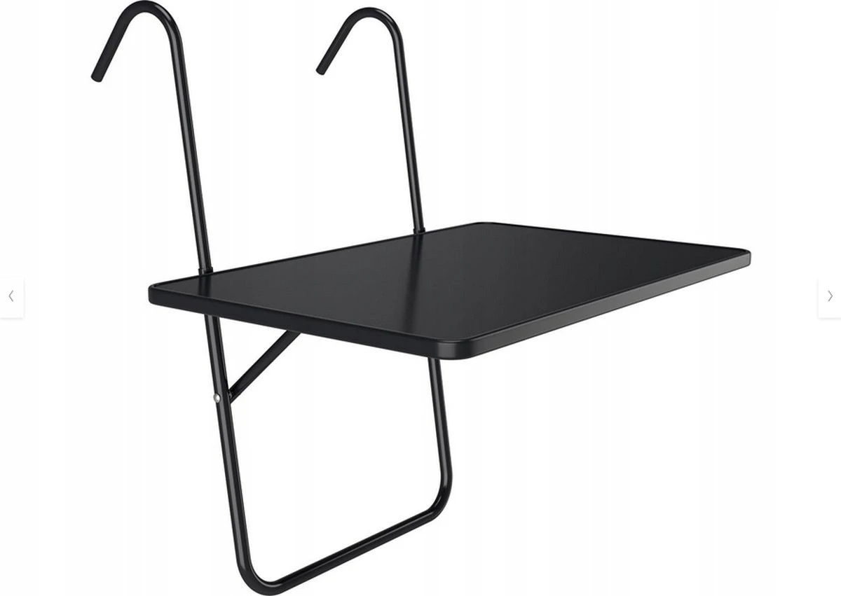 Merkloos Balkontafel Inklapbaar – Zwart – 40 X 60 X 70 Cm – Hout Balkontafeltje Hangend Balkonbar Balkontafels Opklapbaar Hangtafel – Ophangbaar Voor Aan Het Balkon – Vouwtafel Wandtafel Inklapbare Tafel – Bijzettafel – Buiten Tafeltje Klaptafel - Afbeelding 2