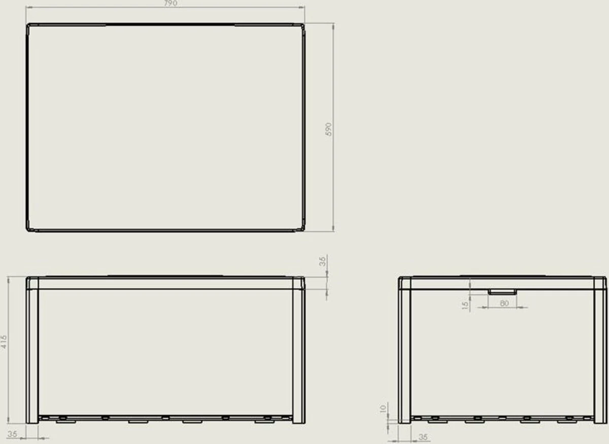 Allibert Arica Tuintafel - 79x59,5x42 Cm - Grafiet - Afbeelding 2