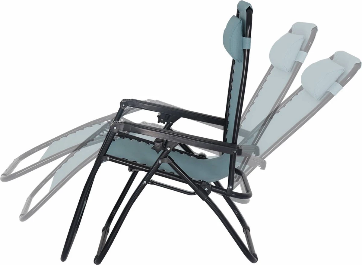 Alice's Garden Campingstoel PATRICK - Set Van 2 - Opvouwbaar - Verstelbaar - Smaragdgroen - Afbeelding 4