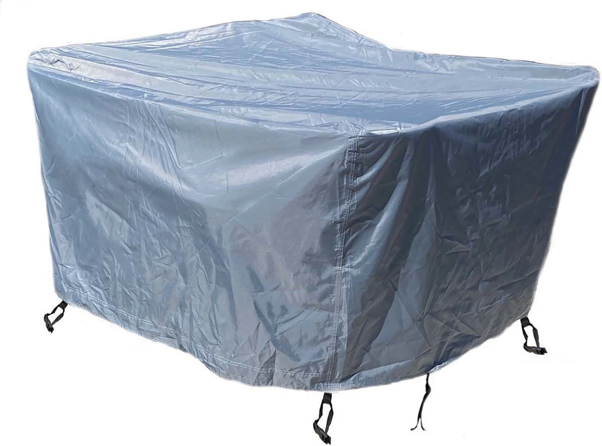 COVER UP HOC - Diamond Hoes Tuinmeubelen- 250x250x90 Cm - Tuinset Beschermhoes Waterdicht Met Stormbanden, Trekkoord En Afwaterings HOCCIE - Zilvergrijze Hoes Tuinmeubels - Afbeelding 10