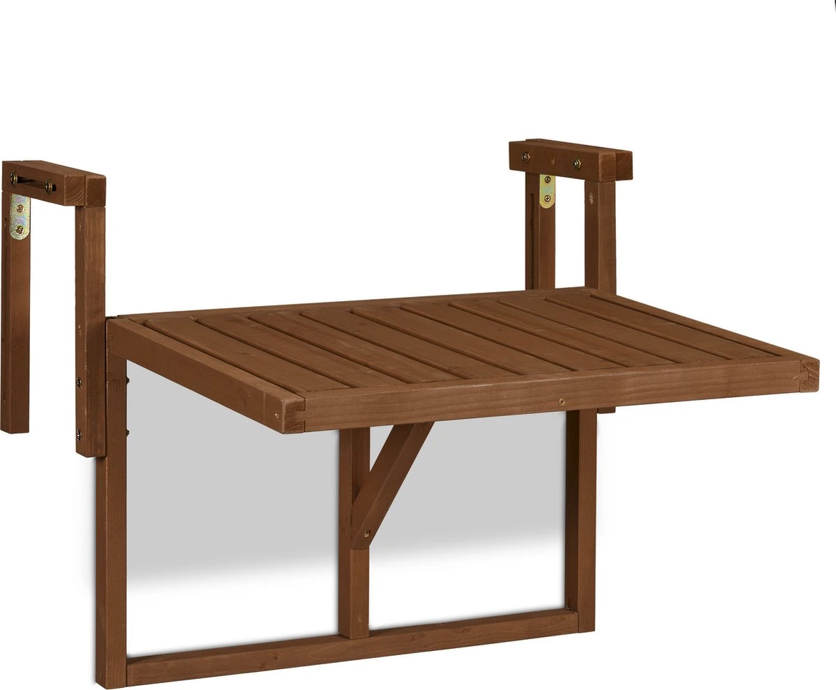 Relaxdays Balkontafel Inklapbaar - Klaptafel Balkon - Tafel Reling - Hangtafel Hout - Afbeelding 11