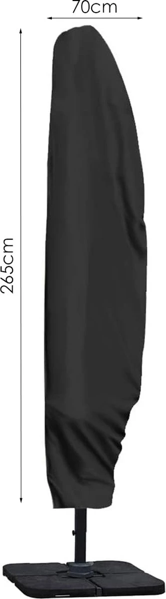 Parasolhoes Voor Zweefparasol - 265 Cm - Zwart - Waterbestendige Hoes Voor Parasol - Parasolhoes Staande Parasol Met Rits - Afbeelding 4