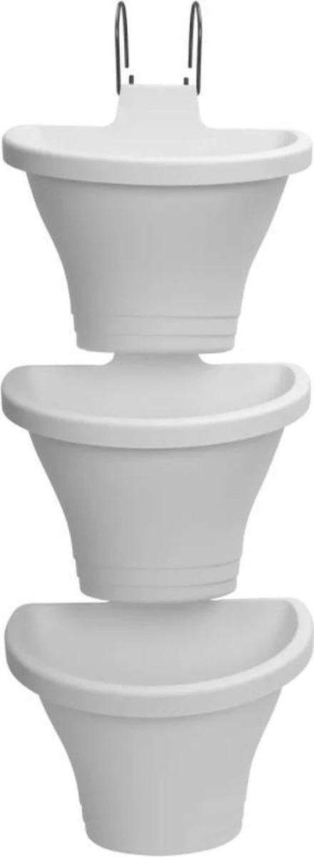 Elho Corsica Vertical Forest 24 - Bloempot Voor Balkonbuiten - Ø 26.7 X H 29.7 Cm - Wit/Wit - Afbeelding 17