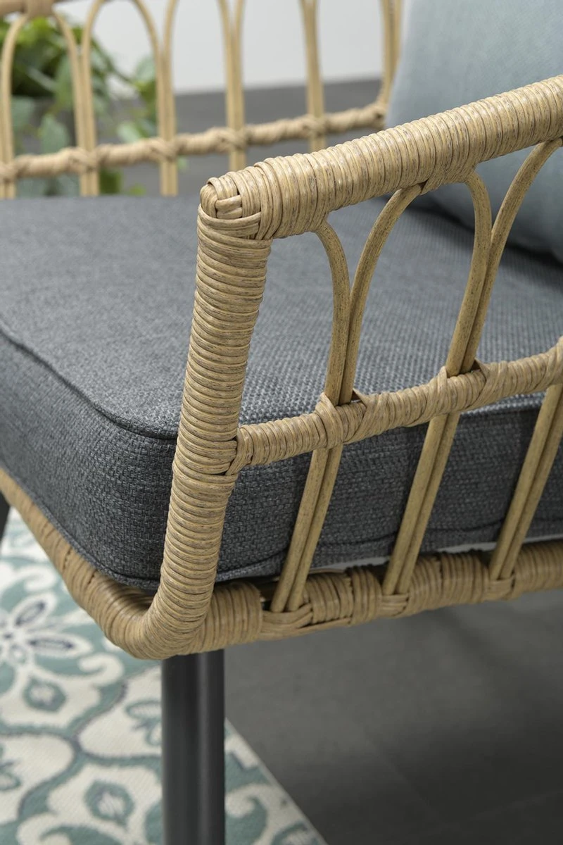 Garden Impressions Franklin Loungeset 4-delig - Wicker - Carbon Black/mystic Grey - Afbeelding 3