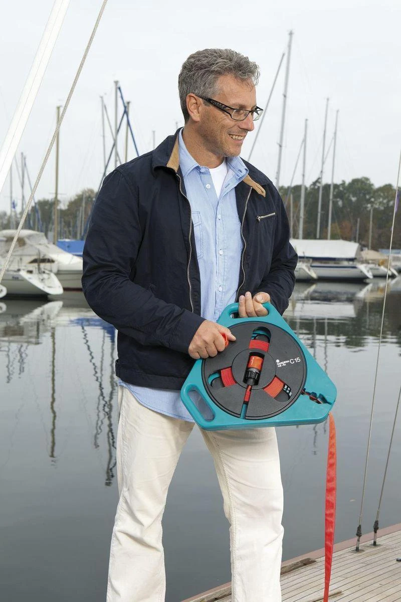 GARDENA Classic Draagcassette Roll-fix C15 Compleet - Inclusief 15 Meter Compact Slang - Afbeelding 3