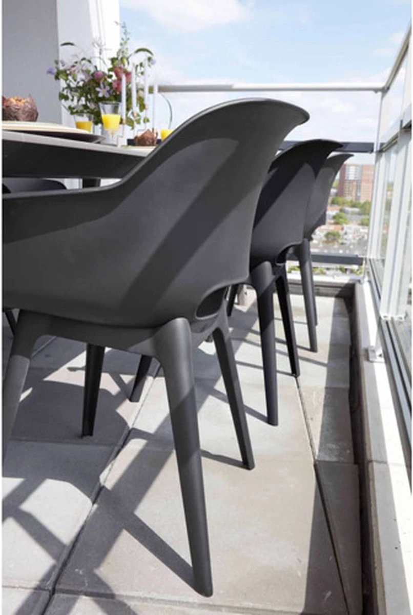 Allibert Akola Tuinstoelen - 2 Stuks -56,5x55x80cm - Donkergrijs - Afbeelding 19