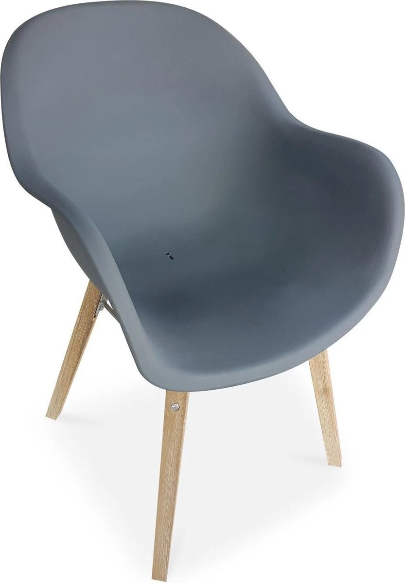 Alice's Garden Kuipstoelen CELEBES - Set Van 4 - Acacia En Kunststof - Grijs - Afbeelding 2